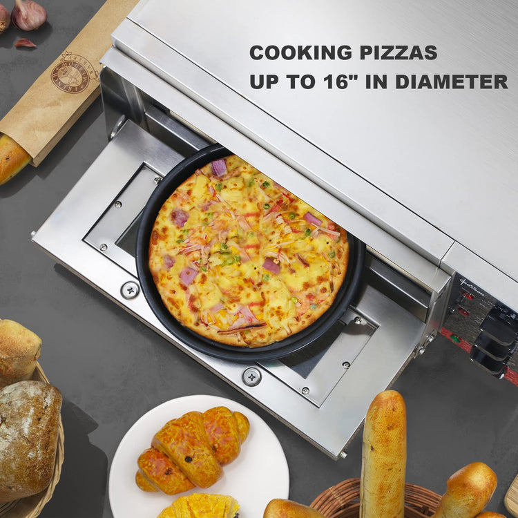 ETL listed Commercial 16 inch Countertop Electric Pizza Oven with pizza stone