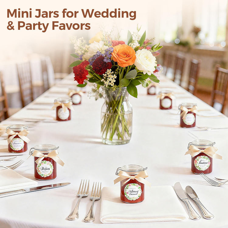 Small Mason Glass Jars with Airtight Lids 8 oz 6 Pack Pantry (6 Count)