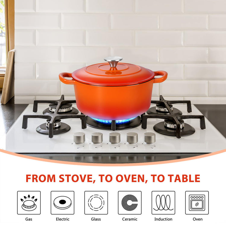 3 Qt Enameled Cast Iron Dutch Oven with Lid