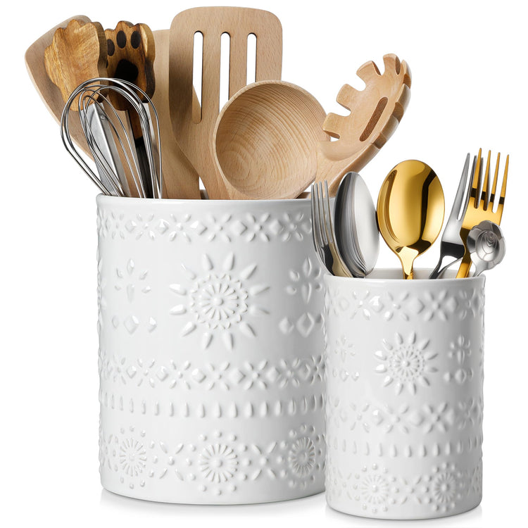 7.2"+5.4" Ceramic Utensil Holder Set of 2 (2 Count)