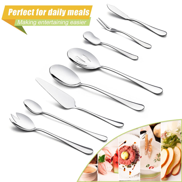 68 Pieces Silverware Set with Serving Utensils