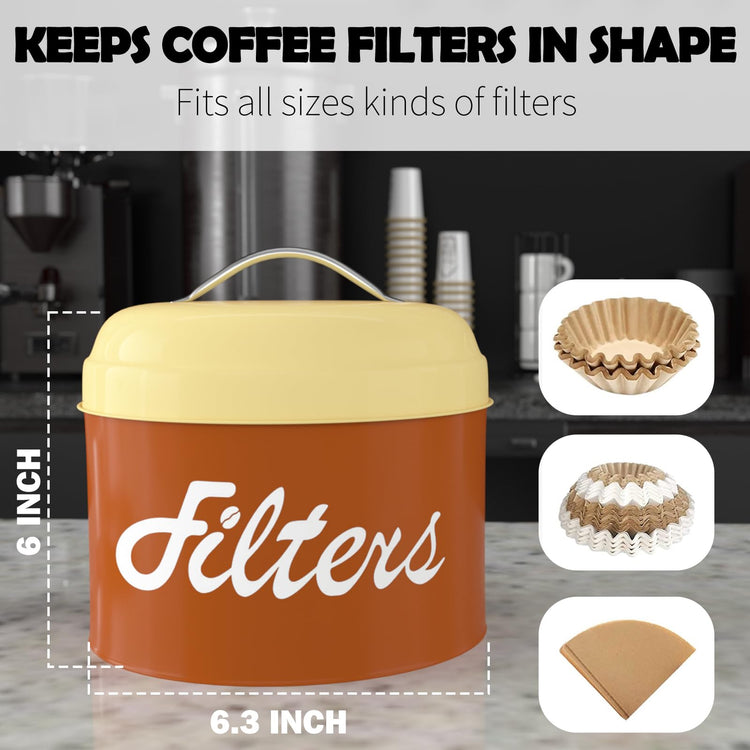 Brown Basket Coffee Filter Holder with Lid