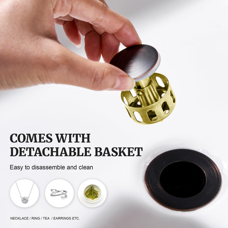 Pop up Sink Drain Stopper for Bathroom Vessel Vanity Sink Art Basin Oil Rubbed Bronze