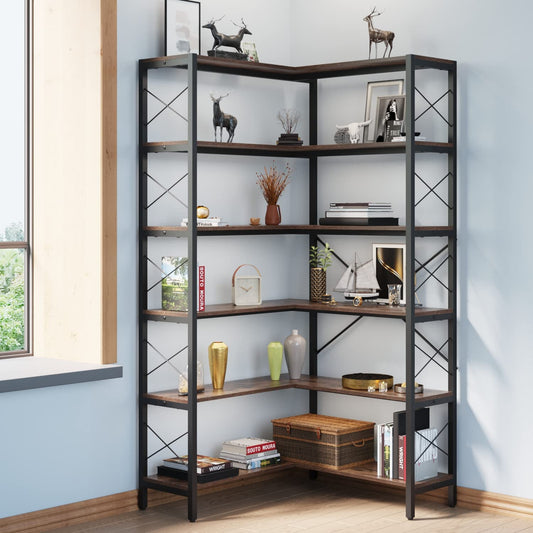 6 Shelf Corner Bookshelf