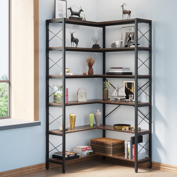 6 Shelf Corner Bookshelf