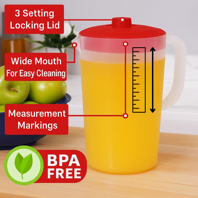 Water Pitcher with Lid 1 Gallon Pitcher BPA Free & Phthalate Free