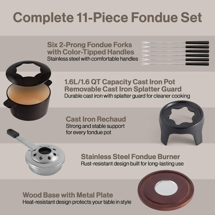 Sierra Cast Iron Fondue Set