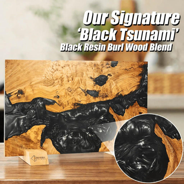 SENKEN "Black Tsunami" Extra Large Magnetic Knife Block