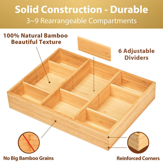 Bamboo Desk Drawer Organizer