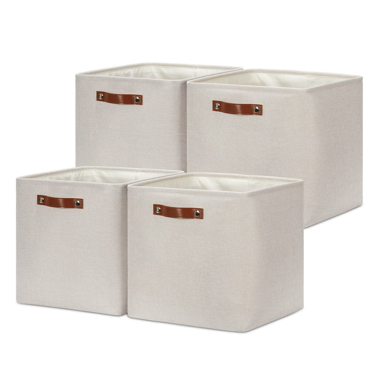 Storage Bins 4 Pack Of 13x13x13 Decorative Storage Cube Bins Suit Office (4 Count)