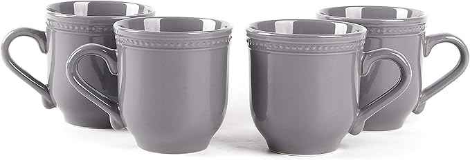 Pearl Dots Stoneware Dinnerware (16pc Set, Grey)