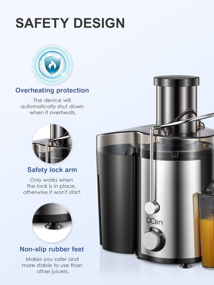 Juicer Machine 800W Centrifugal Juicer with Wide Mouth Feed Chute