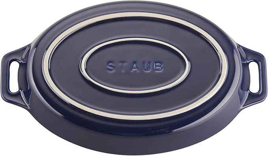 STAUB Ceramic Oval Baking Dish Set, 2-piece, Dark Blue