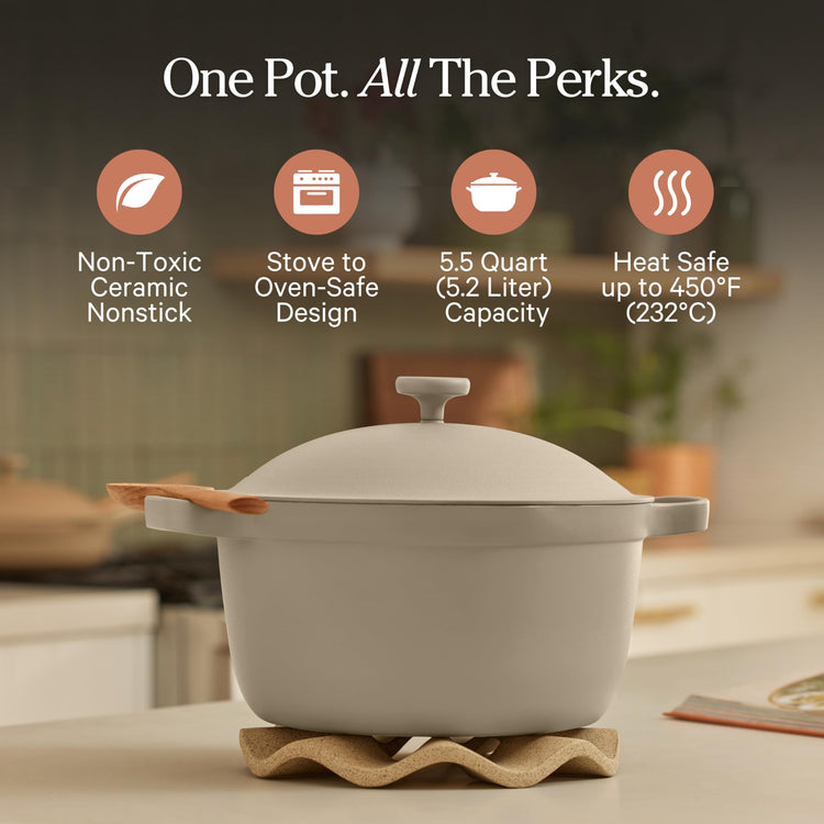 Perfect Pot 5.5 Qt Nonstick Ceramic Pot & Dutch Oven with Lid