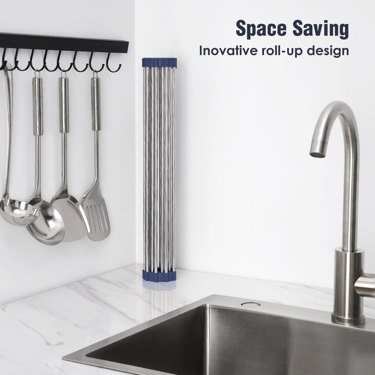 Roll Up Dish Drying Rack Over Sink