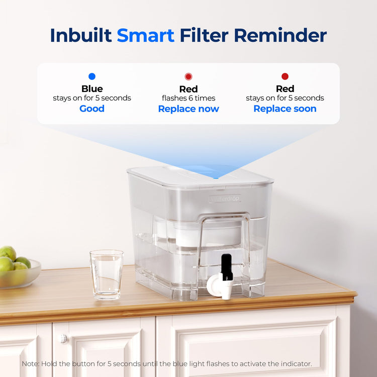 WFD-22L-DF Water Filter Dispenser, 40-Cup Water Purifier, White