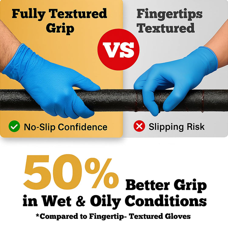 Heavy Duty Blue Disposable Nitrile Gloves (100 Count)