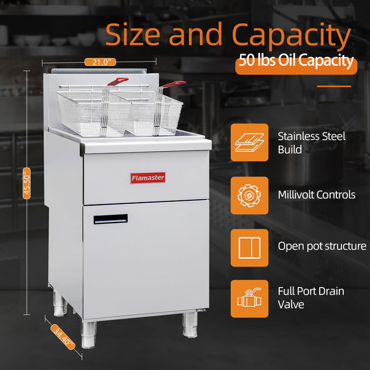 Commercial Open Pot Fryer with 2 Baskets