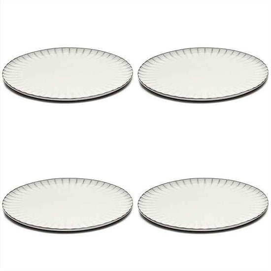 Serax White Dinner Plates | Inku Tableware by Sergio Herman | Dishes Set for 4 | Stoneware Microwave Safe Plates | Dish Set | Farmhouse Kitchen and Dinnerware Sets | Luxury, Family and Party