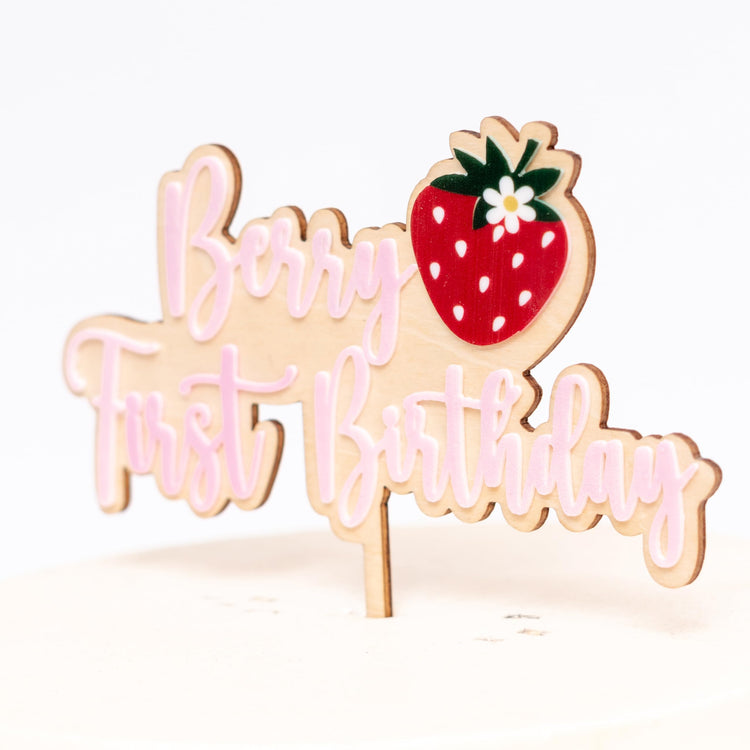 Berry First Birthday Cake Topper