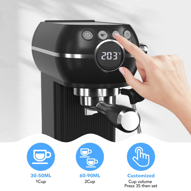 20Bar Compact Espresso Machine with Milk Frother