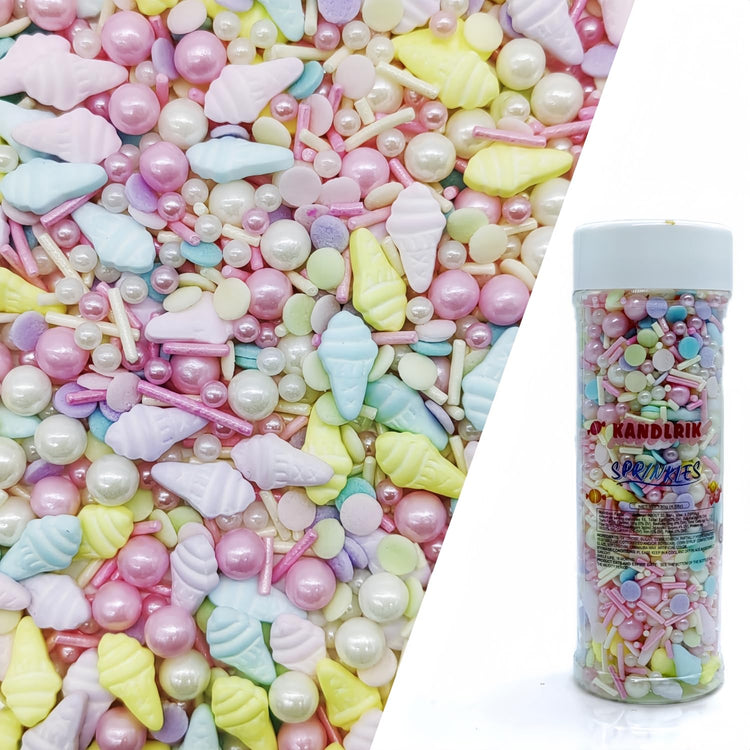 Ice Cream Sprinkles Candy Mix Size Edible Pearls Cake Decorations Cupcake Toppers Cookie Decorating Perfect for Wedding Party Valentine Halloween Christmas Supplies 4.58OZ (4.58 Ounce)
