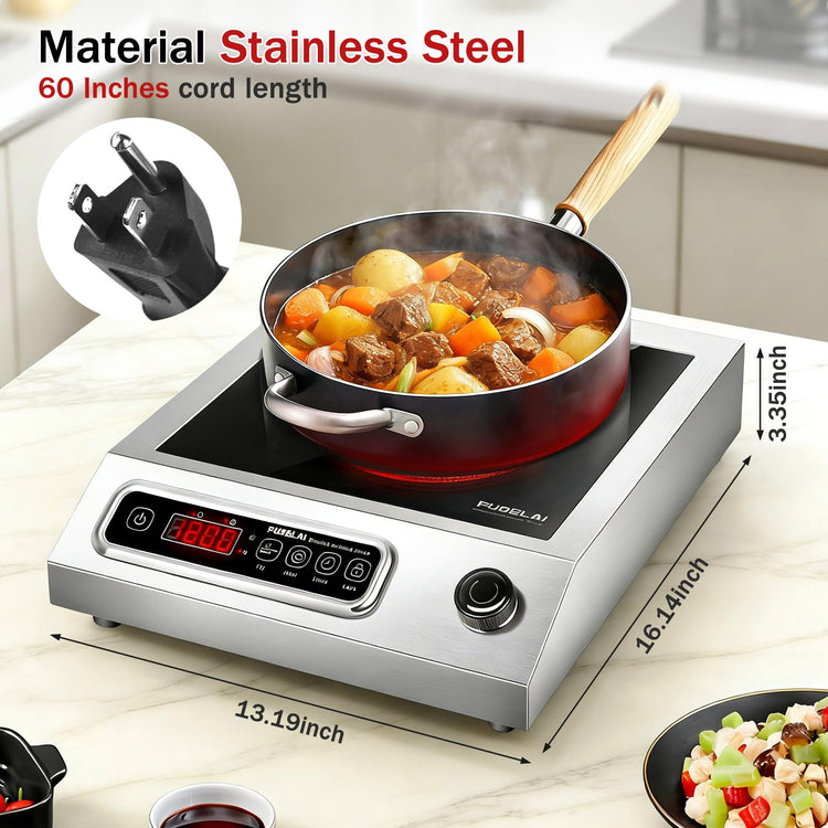 1800W Hot Plate Electric Induction Cooktop Portable Infrared Burner