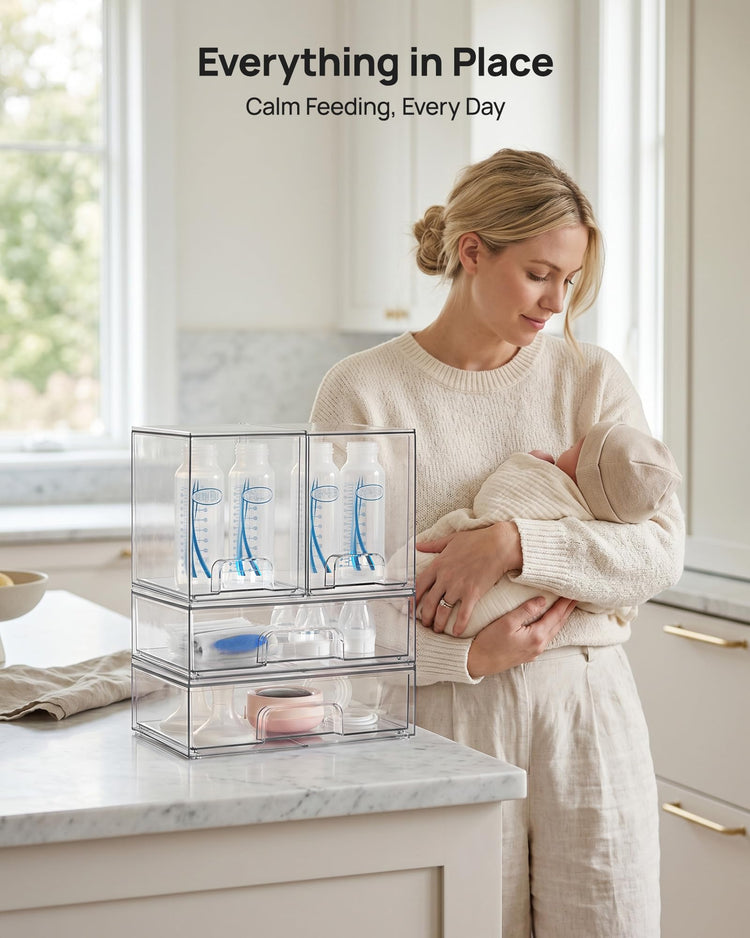 Clear Stackable Storage Drawers Set of 4 (4 Count)