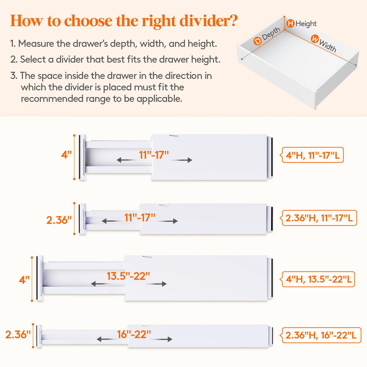 4" High Upgrade Drawer Divider (8 Count)
