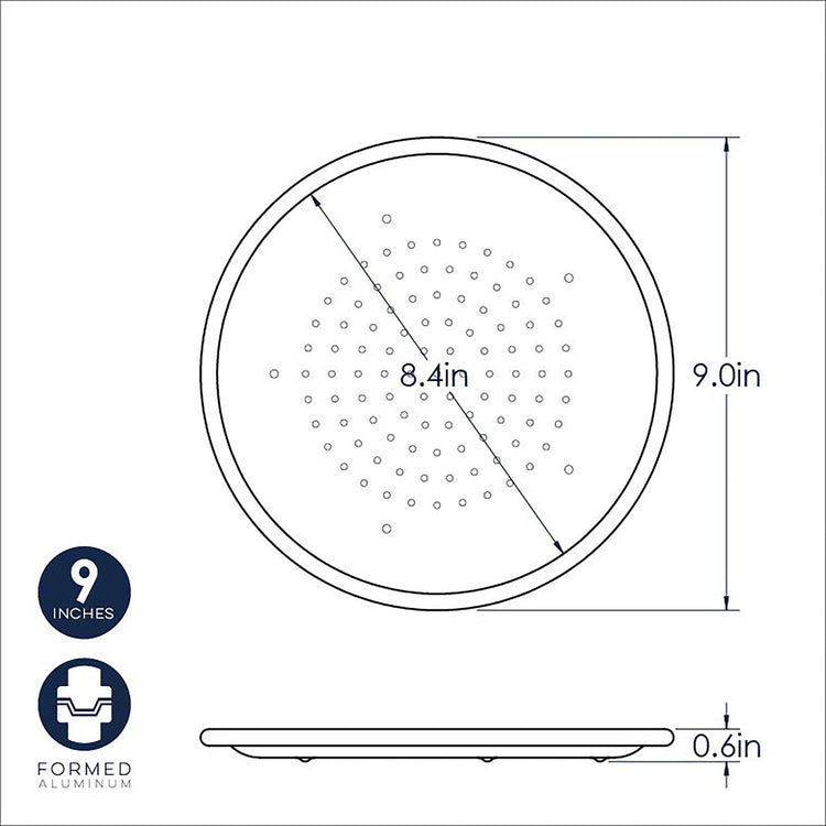 Naturals 9" Hot Air Perforated Aluminum Pizza Crisper