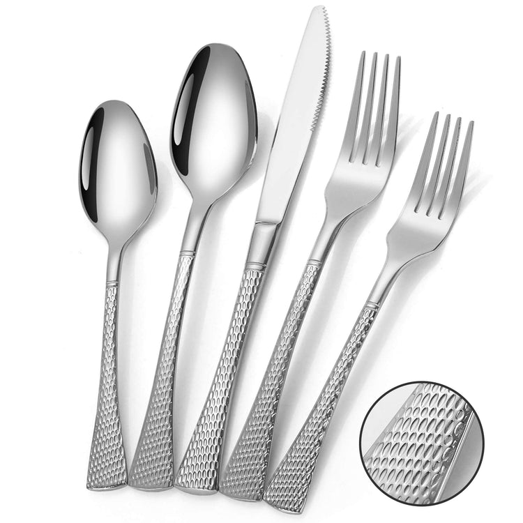 Hammered Silverware Set (20 Count)