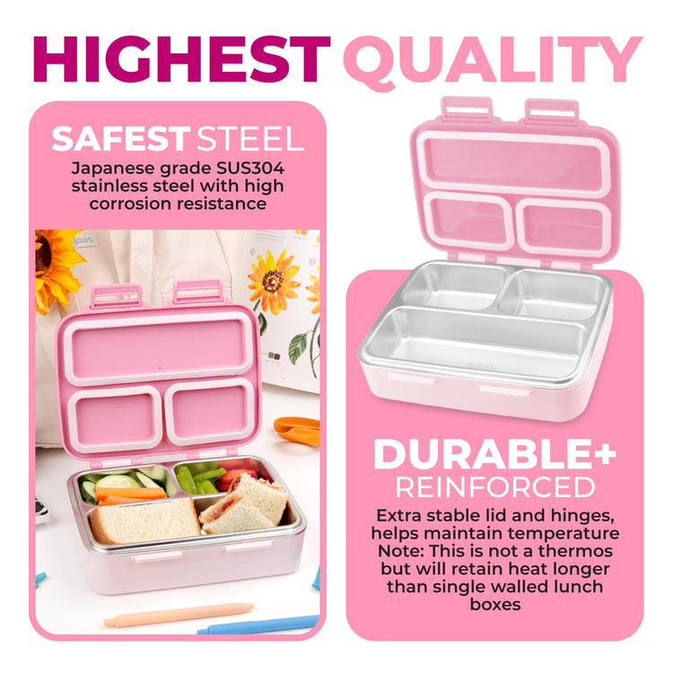 Stainless Steel Bento Box Lunch Container for Kids Adults