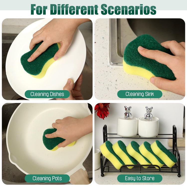 240 Pcs Individually Wrapped Sponges Kitchen Bulk Non Scratch Scouring Sponges for Dishes Household Cleaning Travel Apartments Hotel Car