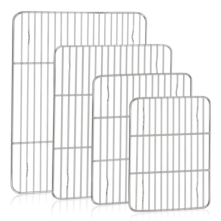 Cooling Rack Silver Stainless Steel Baking Rack for Oven (4 Count)