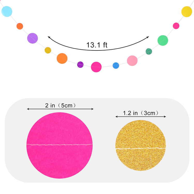 20 Pieces Circle Garland Party Paper Dot Banners