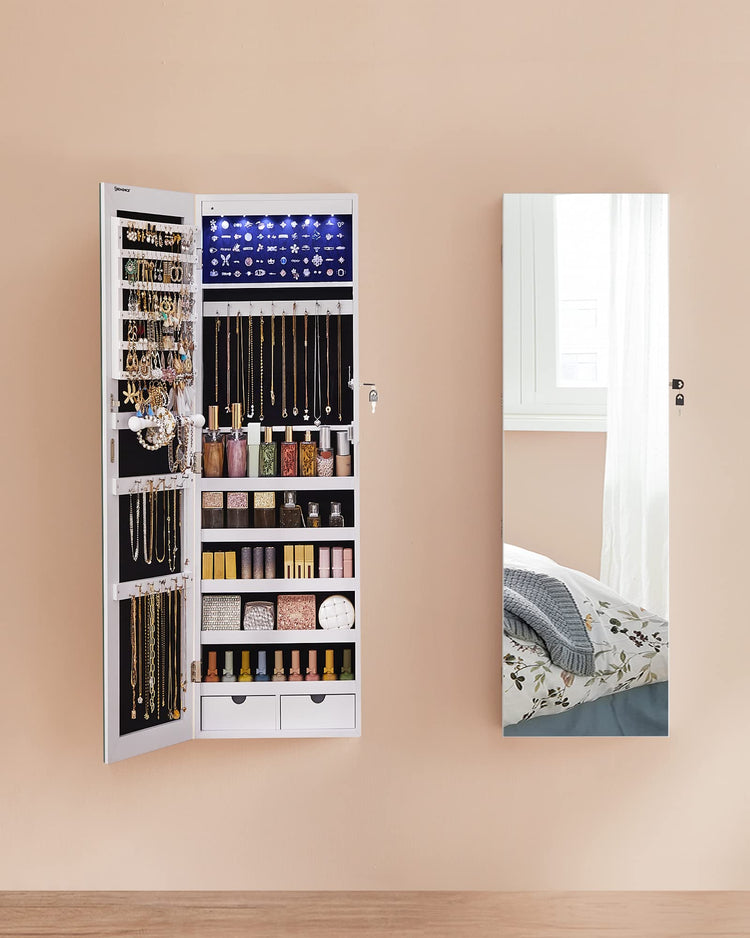 Mirror Jewelry Cabinet Armoire