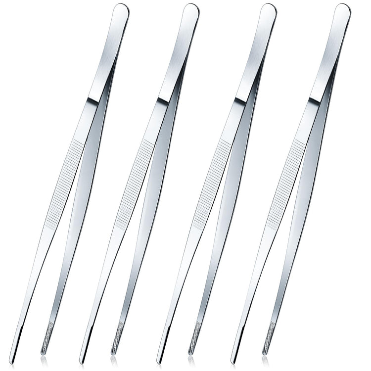 4 Packs 10 Inch Bar Tweezers silver Multi (4 Count)