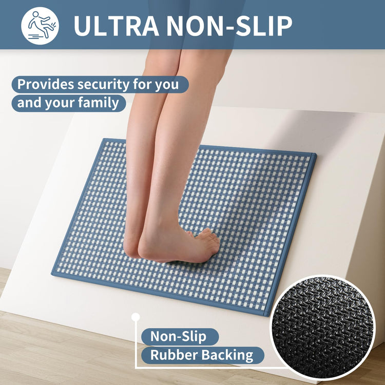 Kitchen Mat Kitchen Rugs Sets of 2 PCS Non Slip Blue 17"x30"+17"x59"