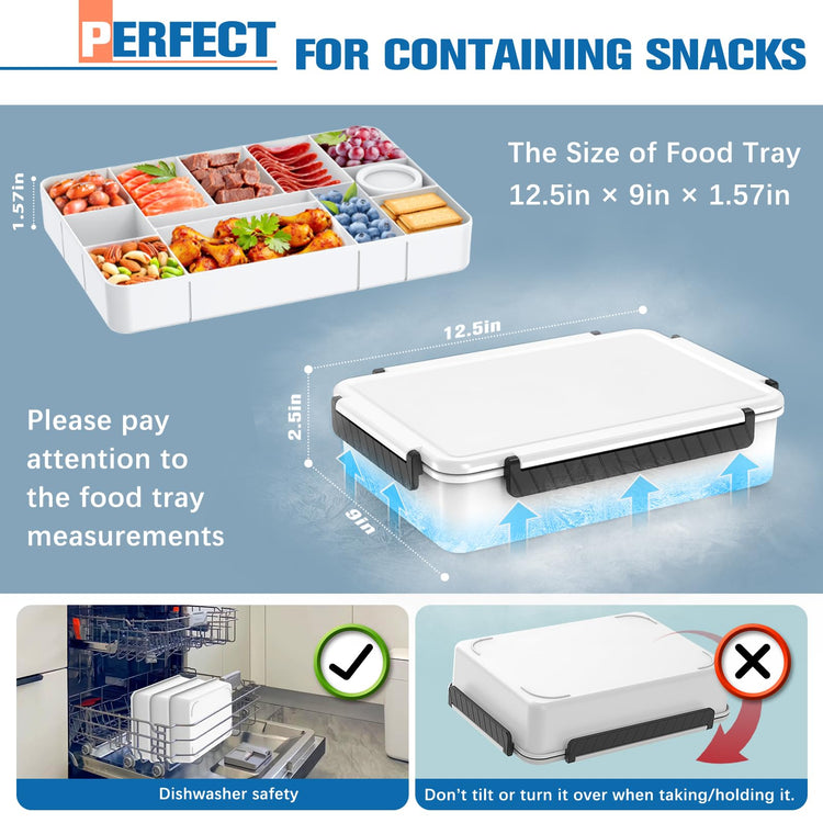 Chilled Portable Snackle Box Container Beach Essentials Insulated Bag Keep Food Warm