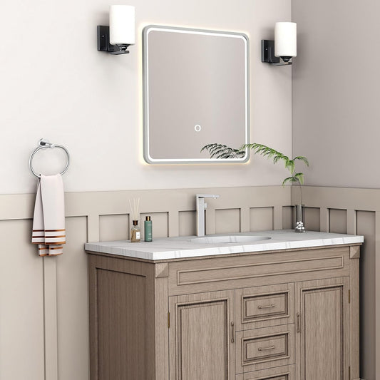 Suyar Hand Towel Holder Chrome, Stainless Steel Towel Ring for Bathroom Wall, Oval Shape