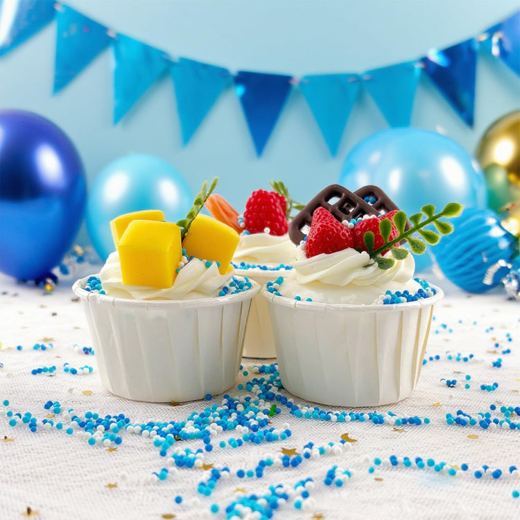 Blue White Pearl Sugar Sprinkles 2mm Blue Sprinkles for Cake Decorating (4.6 Ounce)