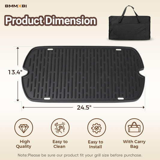 Cast Iron Griddle with Carry Bag for Weber Traveler Grill 9010001 9020001