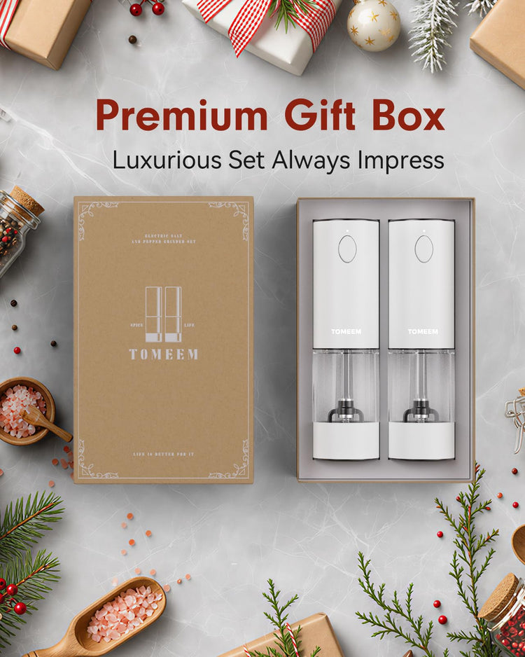 Larger Capacity Rechargeable Electric Salt and Pepper Grinder Set