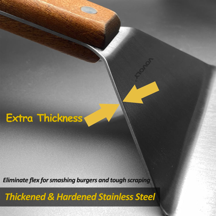 Stainless Steel Metal Spatula Set For Griddle (3 Count)