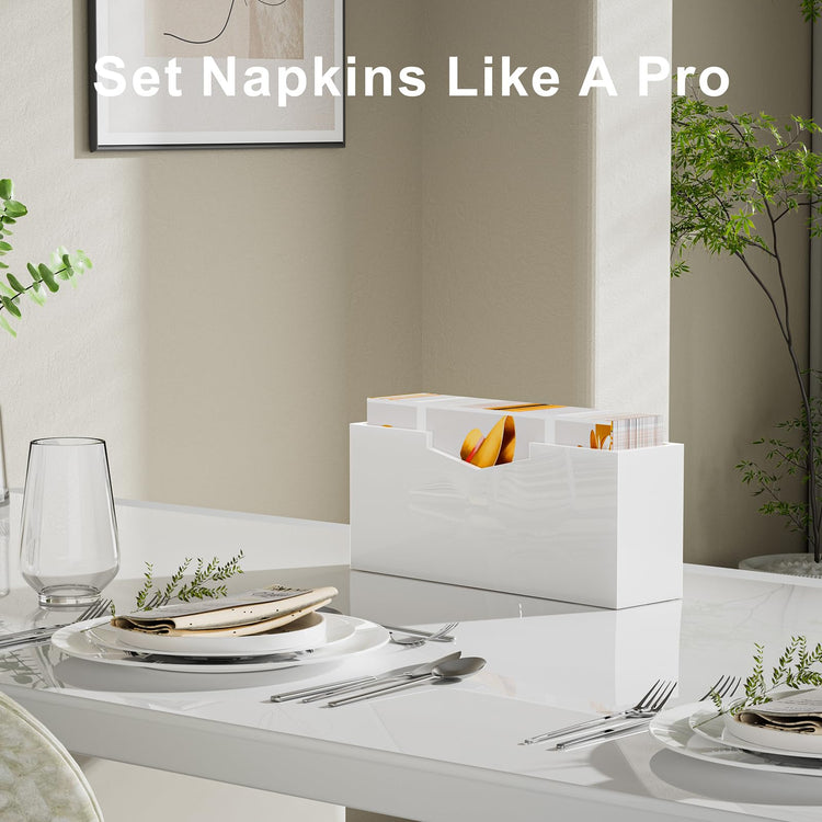 White Acrylic Guest Towel & Napkin Holder