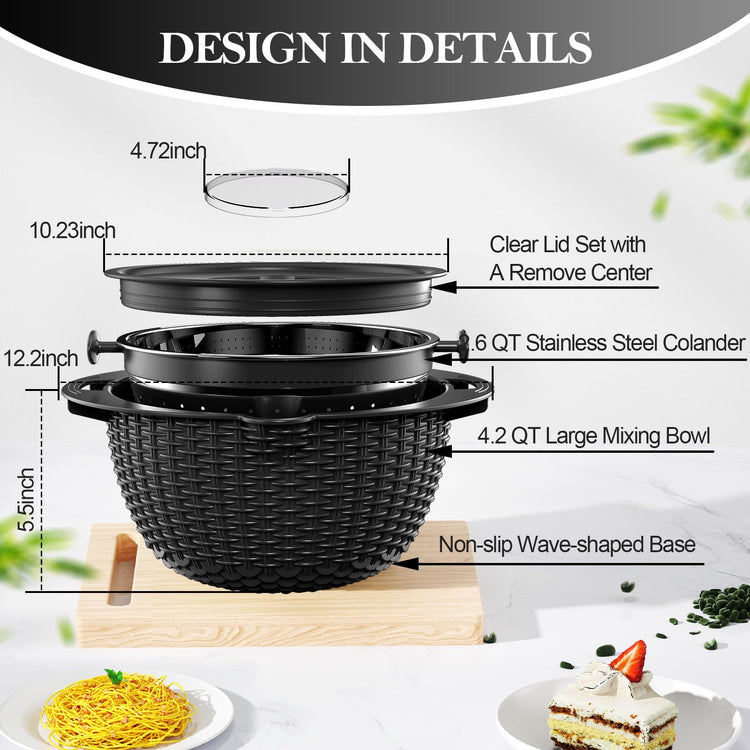 4 1 Colander with Bowl Set