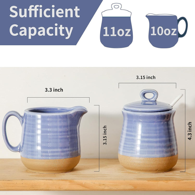 Sugar and Creamer Set with Lid Spoon