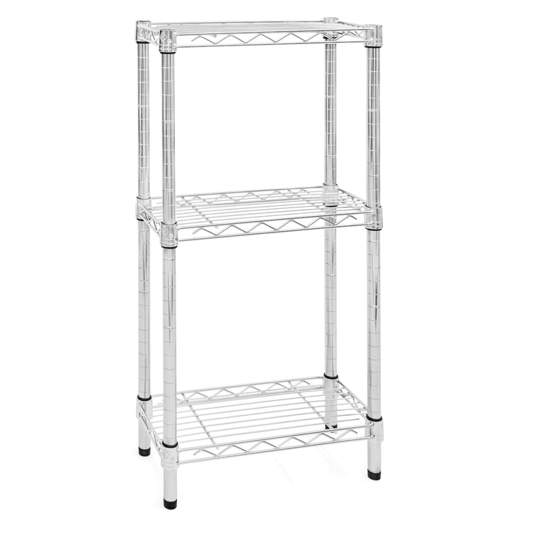 Shelving Inc. 8" d x 18" w Chrome Wire Shelving with 3 Tier Shelves (3 Count)