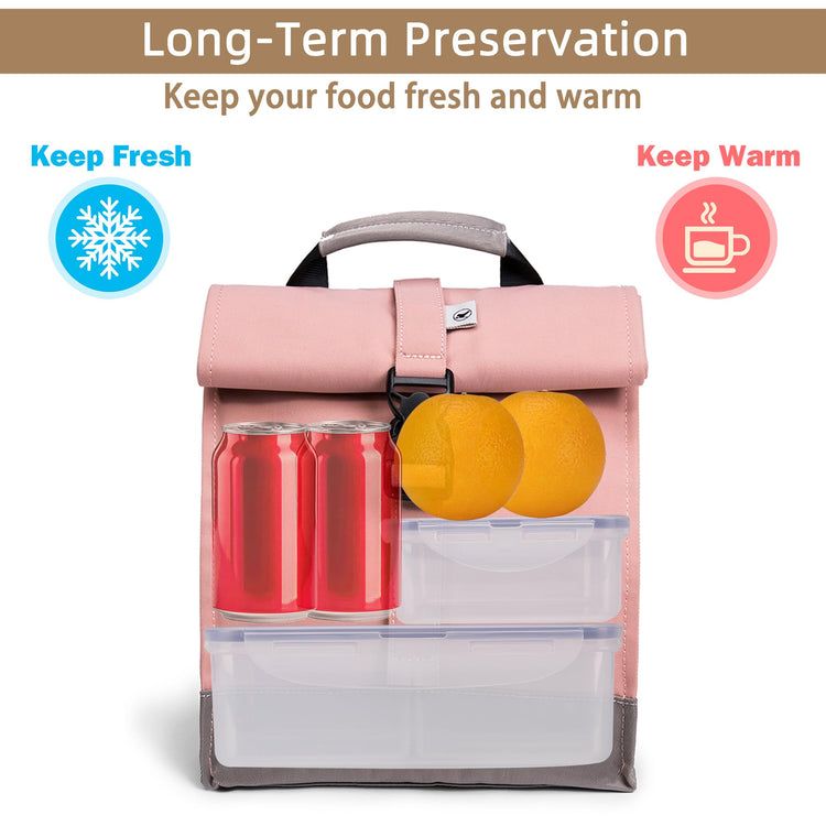 Insulated Lunch Bag Rolltop Lunch Box