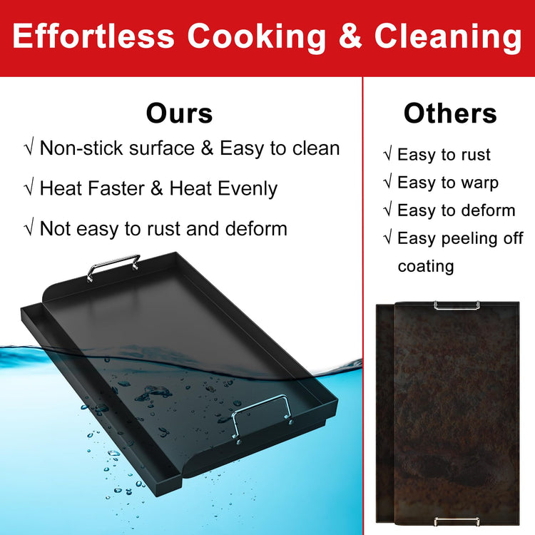 17"x13" Nonstick Griddle for Gas & Charcoal Grills Universal Fit
